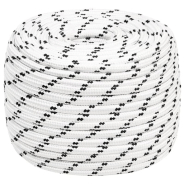 Vidaxl corde de bateau tressé blanc 14 mmx25 m polyester 152779