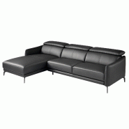 AC ANGEL CERDA Angel Cerdá Canapé d'angle gauche en cuir noir 6040C 283 x 174 x 94 - noir fourrure 8435631002772 AC ANGEL CERDA Angel Cerdá Canapé d'angle gauche en cuir noir 6040C 283 x 174 x 94 - noir fourrure 8435631002772
