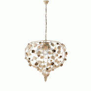 Bonetti Illumina Bella Lustre en fer laqué décapé ivoire 5 lumières 125 d.68 BL196-5-AV - beige 8050713214395