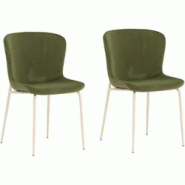 Chaise en métal et velours Modesto (Lot de 2) Venture Home - vert 3700866383459