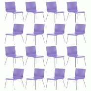 CLP Lot de 16 chaises visiteur Pepe en bois Violet - violet Bois manufacturé 152681136