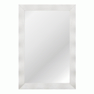 COSTWAY miroir mural rustique, bois de caoutchouc, cadre massif, surface irrégulière, blanc. - blanc verre VH33086IT