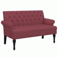 Décoshop26 - Banquette banc avec dossier capitonné et accoudoirs 120 x 62 x 75,5 cm en tissu rouge bordeaux DEC024659 - 3000254829317 Décoshop26 - Banquette banc avec dossier capitonné et accoudoirs 120 x 62 x 75,5 cm en tissu rouge bordeaux DEC024659 - 3000254829317