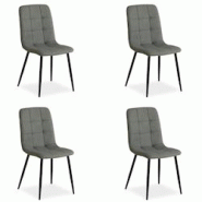 Décoshop26 - Lot de 4 chaises de salle à manger cuisine confortable et moderne en tissu gris pieds en métal noir CDS06201 - gris 3000430869601 Décoshop26 - Lot de 4 chaises de salle à manger cuisine confortable et moderne en tissu gris pieds en métal noir CDS06201 - gris 3000430869601