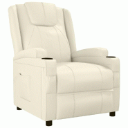 Fauteuil inclinable Blanc crème Similicuir Modèle Xalmoria - 340960