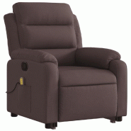 Fauteuil inclinable de massage Marron foncé Tissu Modèle Xalmora - 8721012174856