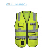 Gilet de sécurité multipoche en polyester anti-transpiration - CITY GUARD - Bandes réfléchissantes et flaps amovibles_0
