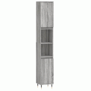 Helloshop26 - Armoire de bain rangement flexible 30 x 30 x 190 cm style industriel finition lisse en bois d'ingénierie gris 02_0048987 - gris Bois ma