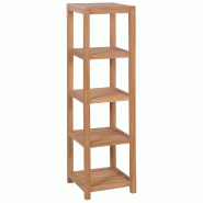 Helloshop26 - Étagère meuble design étagère de salle de bain 4 niveaux teck massif 165 cm beige 2702058/2 - beige Bois massif 3001569352293