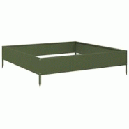 Helloshop26 - Jardinière bac lit surélevé plantes fleurs terrasse jardin de jardin olive 100 x 100 x 26 cm acier vert 02_0039852 - 3000218654597 Helloshop26 - Jardinière bac lit surélevé plantes fleurs terrasse jardin de jardin olive 100 x 100 x 26 cm acier vert 02_0039852 - 3000218654597
