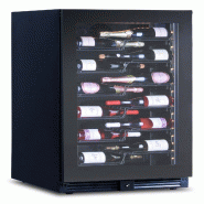 KLIMAITALIA Cave à vin ventilée. 68 bouteilles. Porte en verre fumé. Lumières LED. Étagères métalliques à tiroirs. Thermomètre numérique. CW