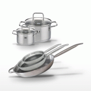 Lot de 2 Faitouts Elo Citrin et 3 Poêles Elo Relief Solution - gris 3176239959826