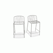 Lot de 2 tabourets haut BRIS - gris clair_0