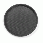 Plateau de service noir rectangulaire - polypropylène - couche antidérapant  254x356 mm