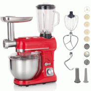 ROBBY robot multifonctions 5l 1000w rouge avec hachoir et blender 1,5l en verre robimix rouge - rouge 3770006481291
