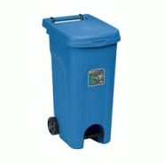 Stefanplast Poubelle à roulettes 120 L avec pédale, gris fer - bleu 8003507256026 Stefanplast Poubelle à roulettes 120 L avec pédale, gris fer - bleu 8003507256026