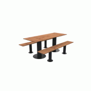 Table pique-nique MOKA 8 places avec bancs et trou de parasol