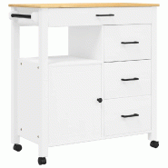 VidaXL Chariot de cuisine MONZA 84x40x88,5 cm bois massif de pin - 376111
