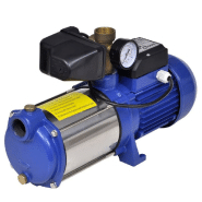 Vidaxl pompe à jet avec manomètre 1300 w 5100 l/h bleu 141599 Vidaxl pompe à jet avec manomètre 1300 w 5100 l/h bleu 141599