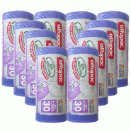 Alfapac - Sacs poubelle à fermeture automatique 30 L 55 x 60 cm « Lavande », 10 rouleaux x 15 unités (80 % recyclés) - violet PK6993