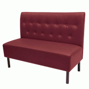 Banquette d'intérieur Etoile tapissée, dossier capitonné simili cuir bordeaux
