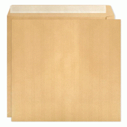 Clairefontaine Boîte de 125 pochettes kraft Adour 280x400/E4, 120 g/m², adhésive avec bande - marron 7758C