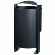 Corbeille ARKEA 100 Litres sur pied avec cendrier - Gris Anthracite_0