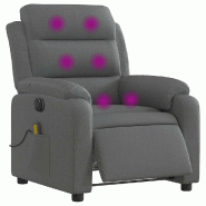 Fauteuil inclinable de massage électrique gris foncé tissu Modèle Oermelia - 8721012174573