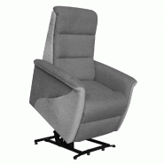 FAUTEUIL RELAX RELEVEUR ÉLECTRIQUE PERSAN TISSU GRIS FONCÉ / GRIS CLAIR