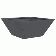 Helloshop26 - Cache-pot de jardin trapézoïdal moderne style contemporain 35 x 35 x 15 cm en acier anthracite 02_0052358 - métal 3000237374575