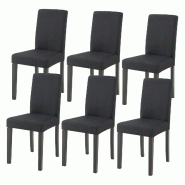 Helloshop26 - Lot de 6 chaises de salle à manger noir 03_0009899 - noir 3000224932641