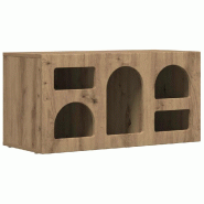 Helloshop26 - Meuble TV en bois d'ingénierie moderne avec rangement fonctionnel 80 x 35 x 40 cm en bois chêne artisanal 02_0054772 - Bois massif 300
