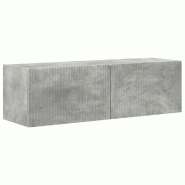 Helloshop26 - Meuble TV mural moderne rangement pratique 98 x 31 x 30 cm en bois d'ingénierie béton 02_0054923 - Bois massif 3000238724454
