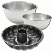 Lot avec 1 moule à pain cheminée, 1 spatule Zenker et 2 bols à mixer en inox Fackelmann - noir métal 3176239936421