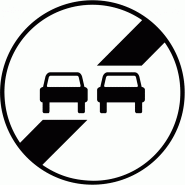 Panneau d'interdiction B34 - Fin d'interdiction de dépasser les voitures - Rétro-réfléchissant Panneau d'interdiction B34 - Fin d'interdiction de dépasser les voitures - Rétro-réfléchissant