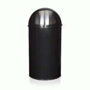 Poubelle à poussoir / Poubelle automatique PUSH 50L satin noir hjh OFFICE - noir acier 741008