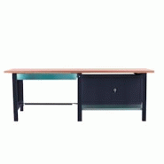 PROREGAL Etabli BUFFALO WOOD avec 1x Tiroir + Armoire| HxLxP 86,5x210x75cm | Capacité de Charge 1000kg | Anthracite - noir métal PR_RS157-84 PROREGAL Etabli BUFFALO WOOD avec 1x Tiroir + Armoire| HxLxP 86,5x210x75cm | Capacité de Charge 1000kg | Anthracite - noir métal PR_RS157-84