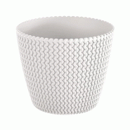Prosperplast - Pot rond 18,6 L Splofy en plastique, coloris Blanc, Ø34,1x28,9 cm - blanc plastique ZA1316