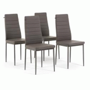 RATTATAN Lot de 4 chaises avec dossier haut rembourrées en similicuir, élégantes et confortables, idéales pour cuisine, salle à manger,restaurant