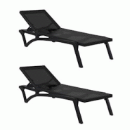 SIESTA EXCLUSIVE Pack de 2 Chaises Longues Pacific Noir - noir plastique polypropylène SP-SI-089BB SIESTA EXCLUSIVE Pack de 2 Chaises Longues Pacific Noir - noir plastique polypropylène SP-SI-089BB