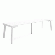 SKRAUT HOME Table console extensible, 300, Pour 14 personnes, Pieds en bois, Blanc - blanc Bois manufacturé 374_49