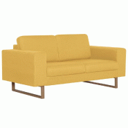 VidaXL Canapé à 2 places tissu jaune Modèle Manille - 281391