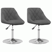 VidaXL Chaises pivotantes à manger lot de 2 Gris foncé Velours Modèle Orion Office Minimal - 335284