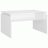 VidaXL Table basse blanc brillant 68x50x38 cm bois d'ingénierie Modèle Apex Stella Pro - 808338