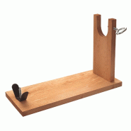 Wellhome Well Home - Support à jambon en bois de pin 40 x 16 x 23 cm, avec ferrure et fixation en acier - marron multi-matériau WH14207