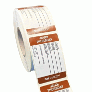 XHACCP Etiquettes DLC Jeudi - 670pcs - marron papier NAFR17700