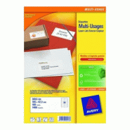 AVERY 1400 étiquettes multi-usages blanches, format 105 x 42,3 mm (100 feuilles A4 / cdt) - 5014702002489