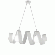 BeLight Helix Suspension en fer laqué blanc brillant avec câble électrique orientable 2 lumières L. 54x20 BL141-2-BCO - blanc 8050713211646
