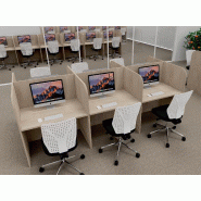 Bureau de call center version double 6 personnes Call. - Acacia clair, 6 places_0