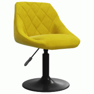 Chaises à manger pivotantes lot de 4 jaune moutarde velours Modèle Uvaris - 8720286753262